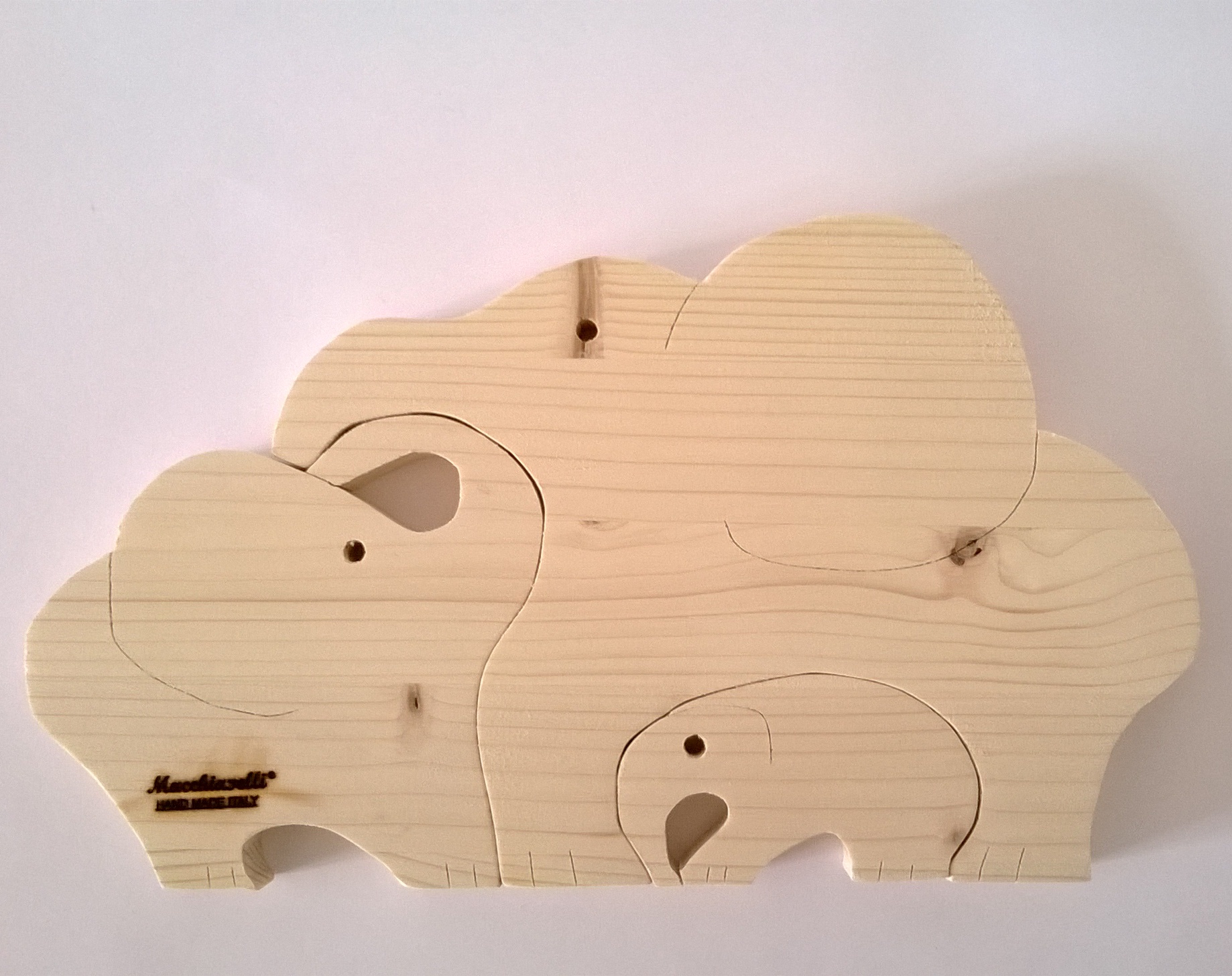 PUZZLE LEGNO 20PZ ELEFANTE NUMERI GIOCATTOLO BAMBINI GIOCHI EDUCATIVI