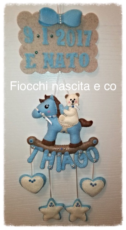 Creazioni - Fiocchi nascita - Fiocco nascita bimba e cigno