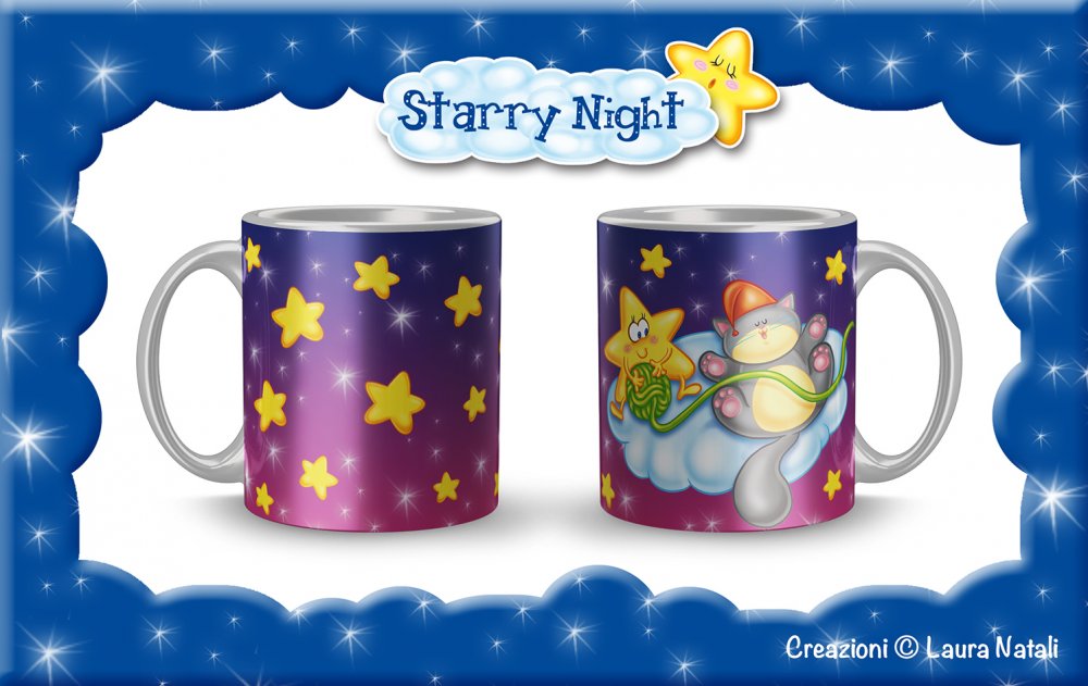 Tazza Starry Night - Micio Nanna - Gattino