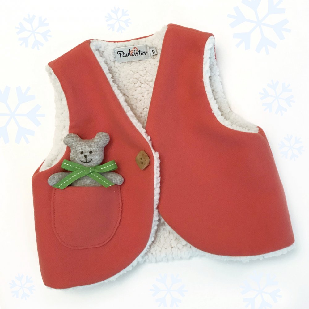 Gilet bimba - Baby gilet - Gilet in panno e morbido orsetto