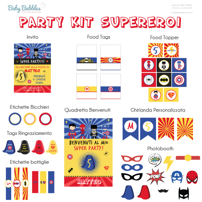 Party Kit Compleanno Supereroi