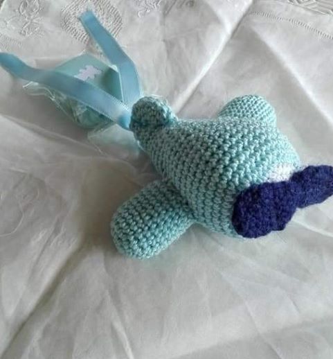 Bomboniera Aereo con elica amigurumi