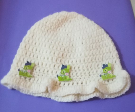 Cappellino in  COTONE   realizzazione uncinetto