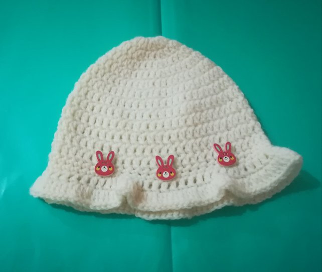 Cappellino in  COTONE   realizzazione uncinetto