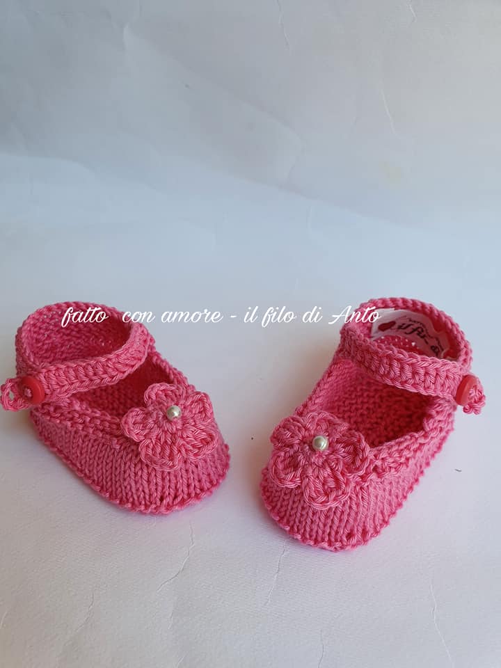 Scarpine bambina in cotone realizzate a mano