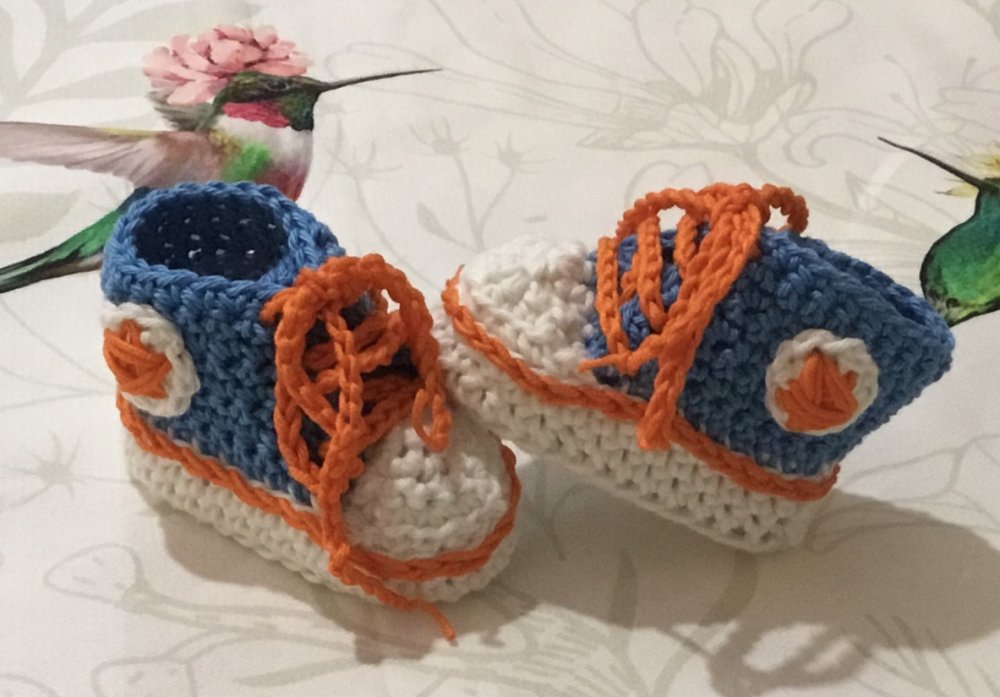 Scarpette uncinetto  crochet COTONE  stile Converse