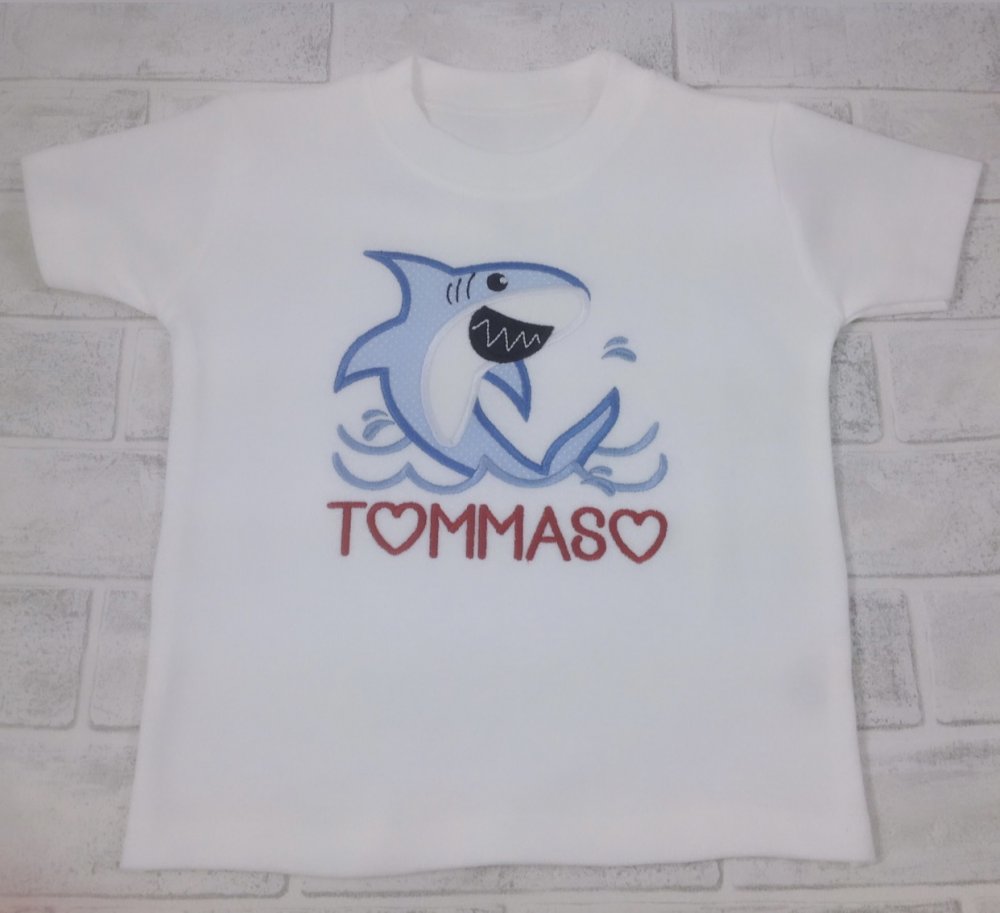 T-shirt Squalo in cotone personalizzata - ricamata 