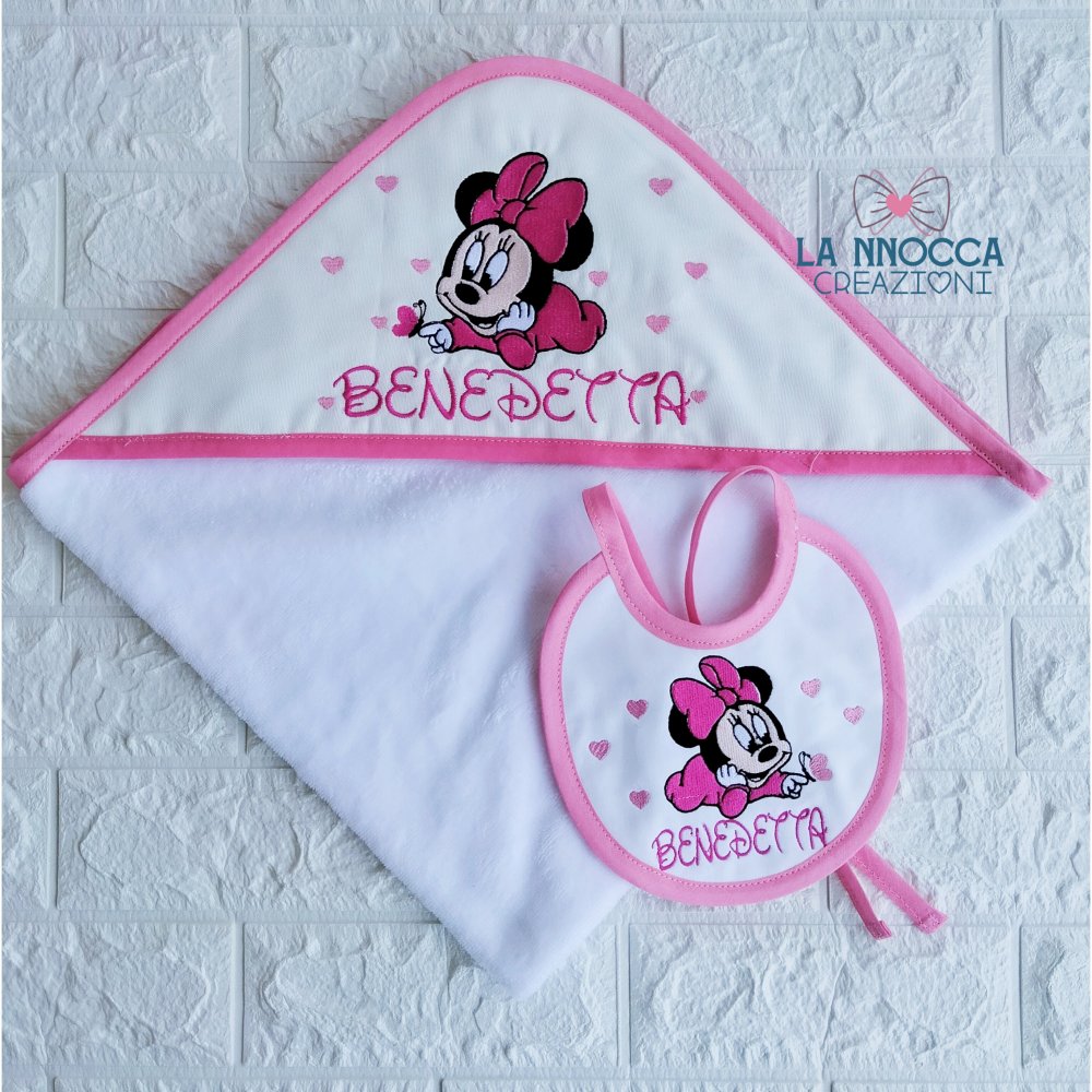 Accappatoio e bavaglino Minnie baby