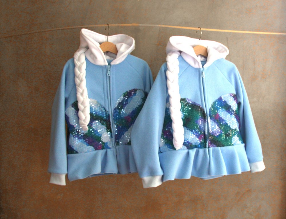 Disney Frozen inspired Princess Queen Elsa Fleece hoodie shirt (Child sizes)  Felpa per bambine 