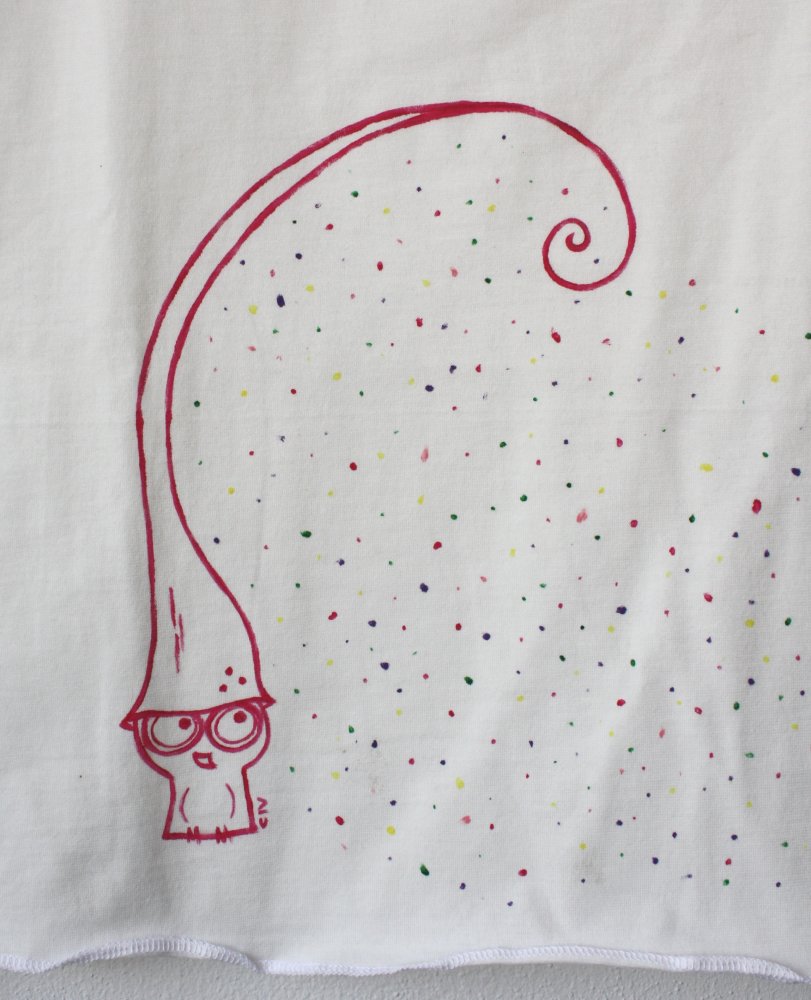 t shirt bambina maglietta in cotone maglia cucita e dipinta a mano maglia con disegno originale civetta elfo